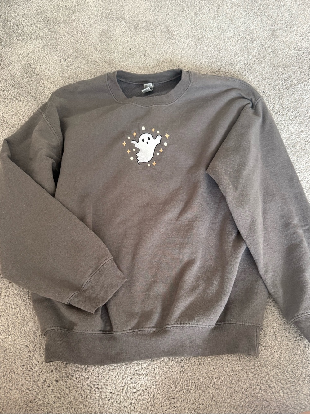 Crewneck Sweatshirt with Ghost Graphic
